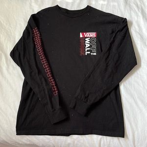 Men’s Vans Black, White, & Red Long Sleeve Size M